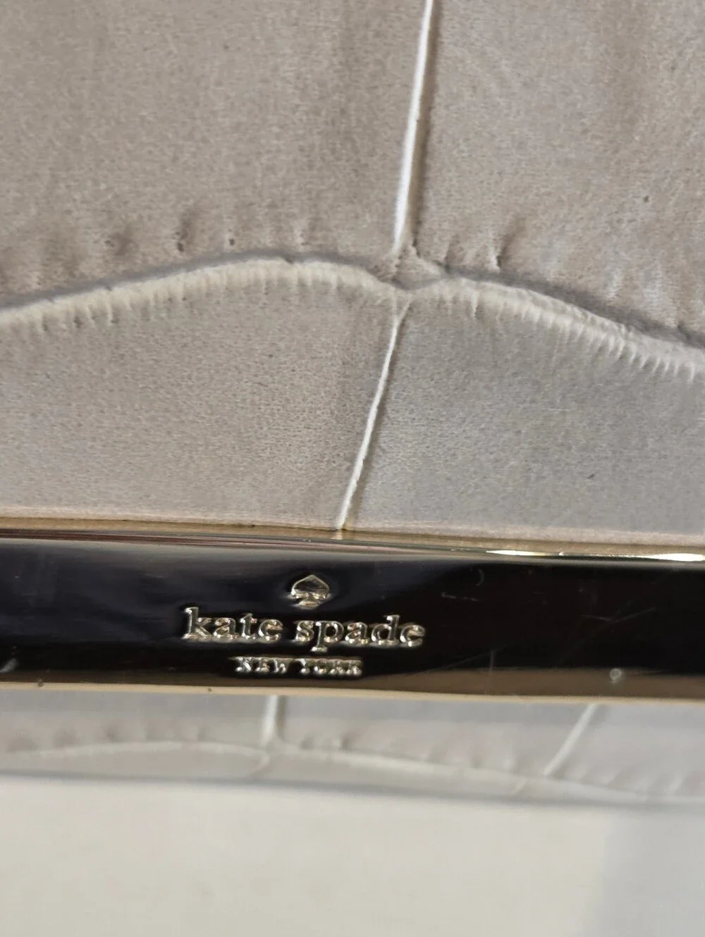 Kate Spade Madison Ave Collection Croc Embossed Leather Flap Bag